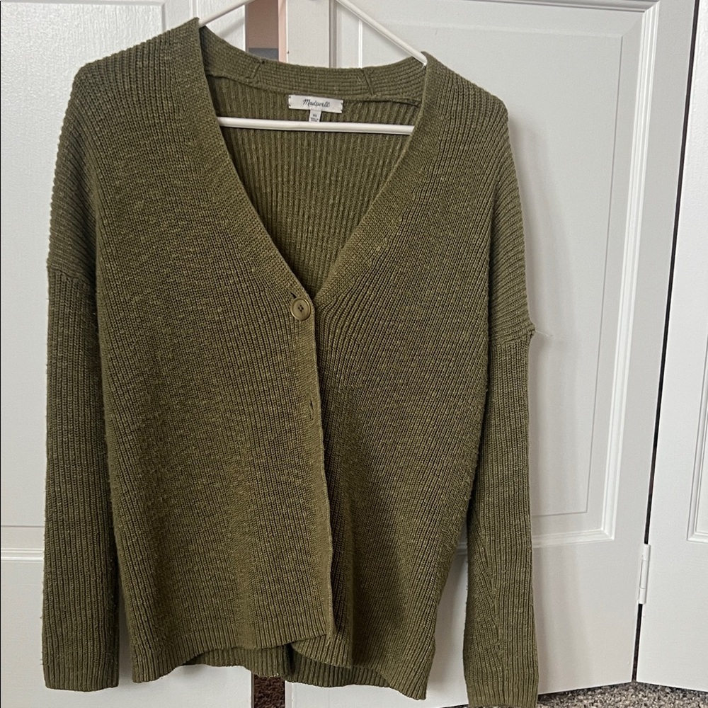 Madewell Olive Green Cardigan Sweater